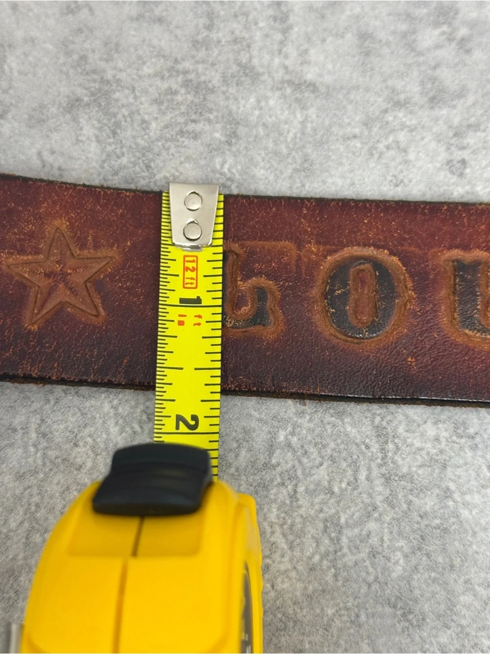 Vintage LONESOME Tooled Leather Western Belt Strap Stars Cowboy